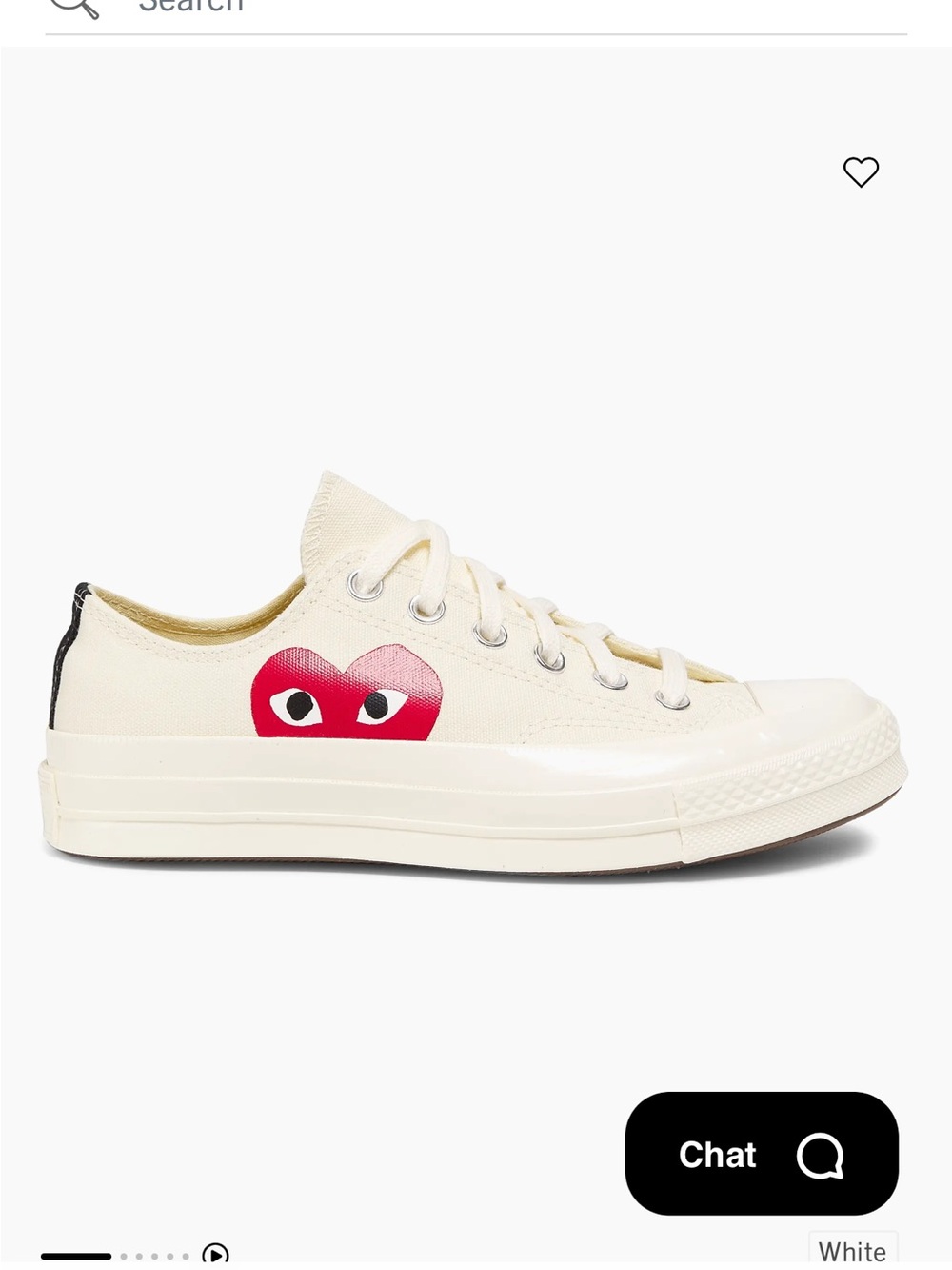 Converse Cream Low-Top Sneakers with Red Heart Graphic - Picture 2 of 7